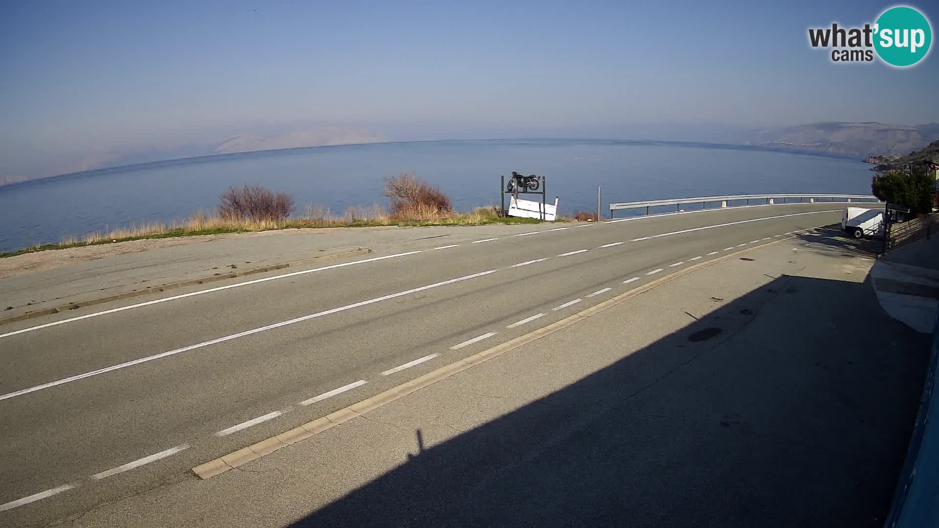 Webcam Adriatic highway D8 near SENJ – view to KRK island