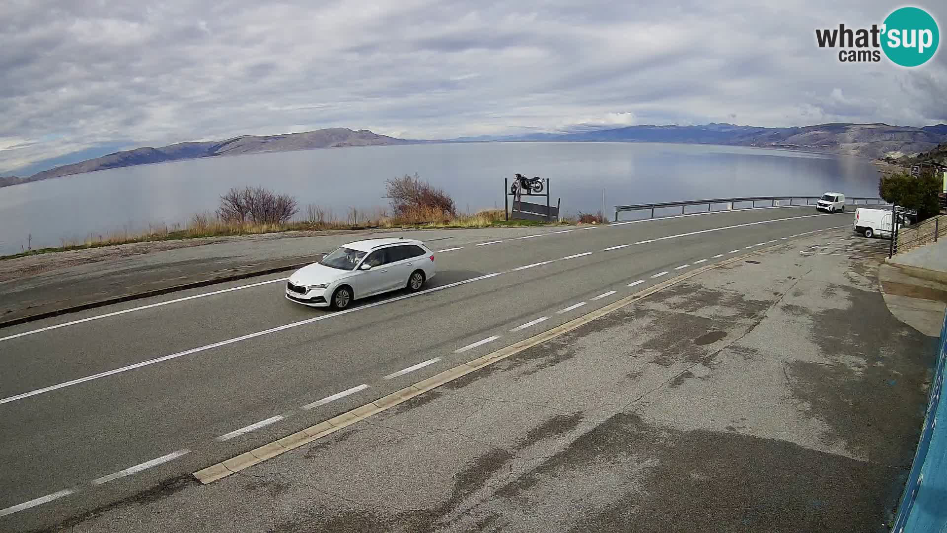 Webcam Adria-Autobahn D8 bei SENJ – Blick auf die Insel KRK