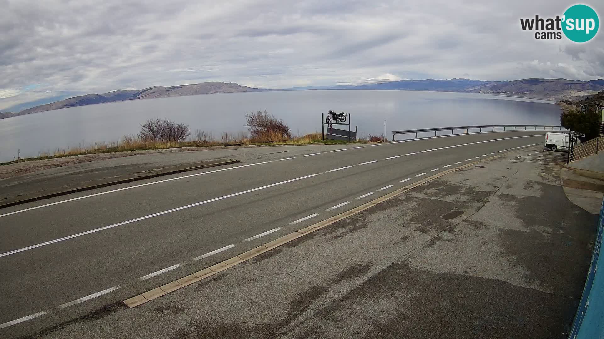 Webcam Adria-Autobahn D8 bei SENJ – Blick auf die Insel KRK