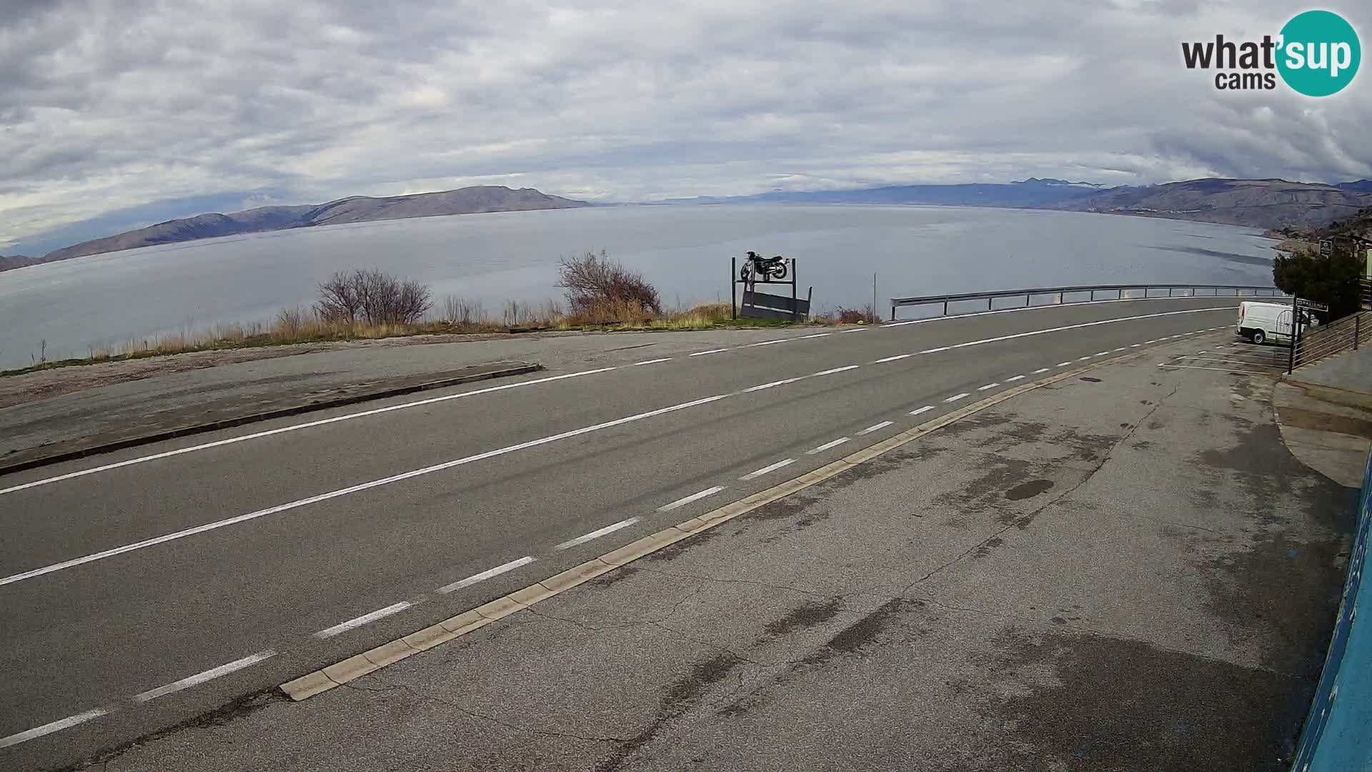 Webcam autoroute Adriatique D8 près de SENJ – vue sur l’île de KRK