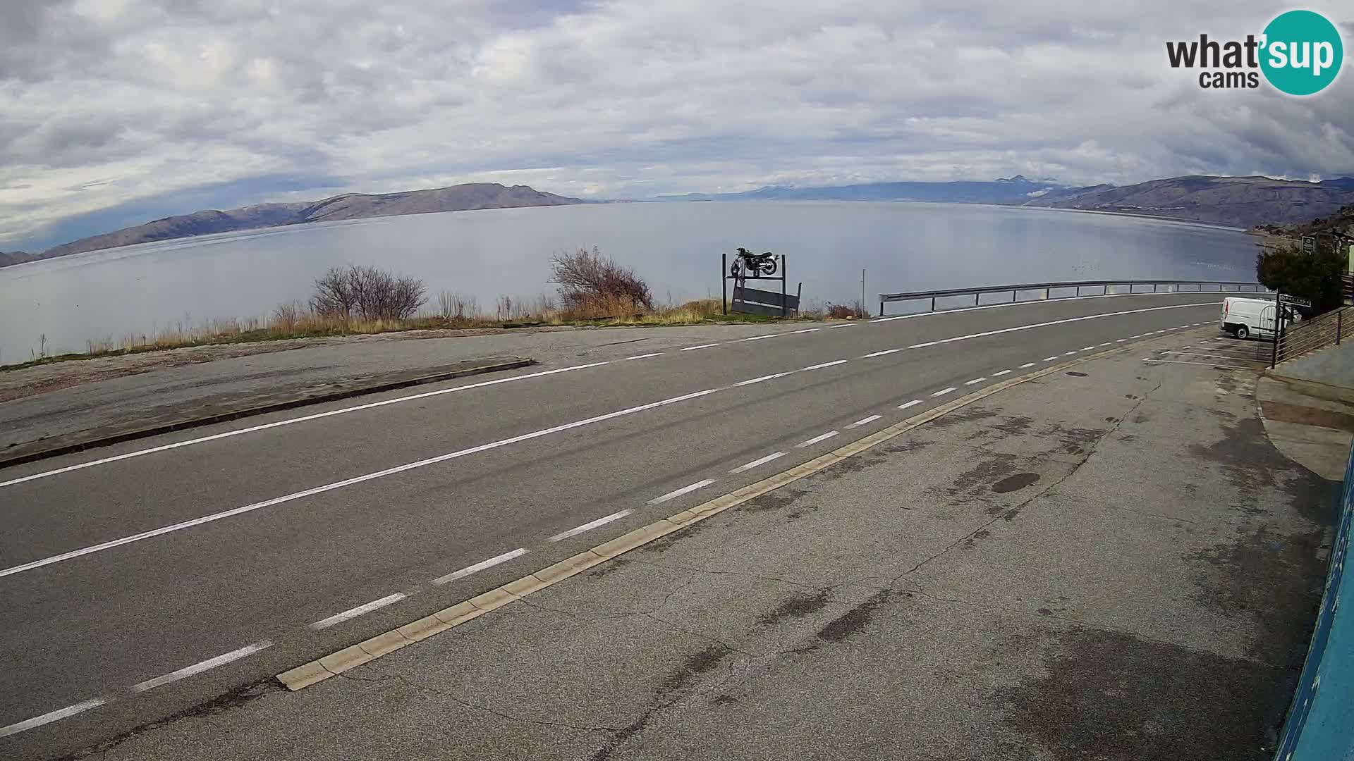 Webcam Adriatic highway D8 near SENJ – view to KRK island