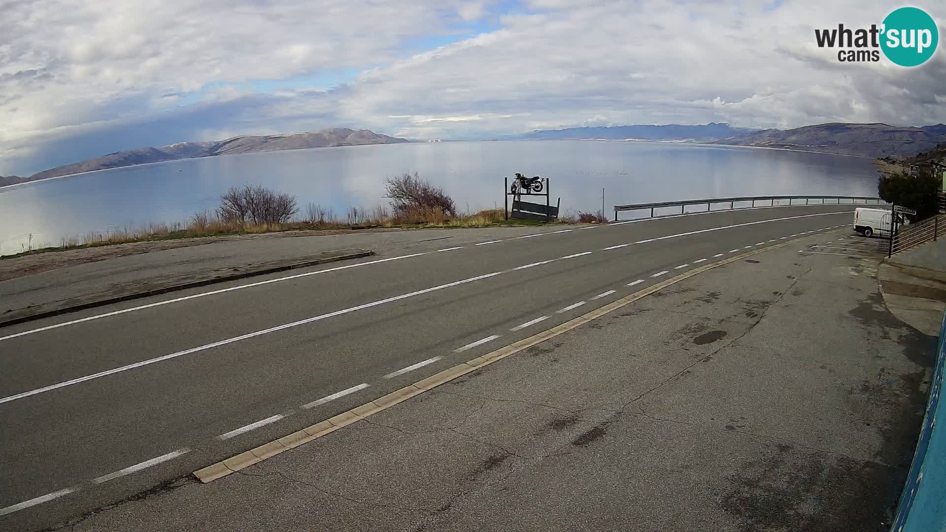 Webcam Adriatic highway D8 near SENJ – view to KRK island