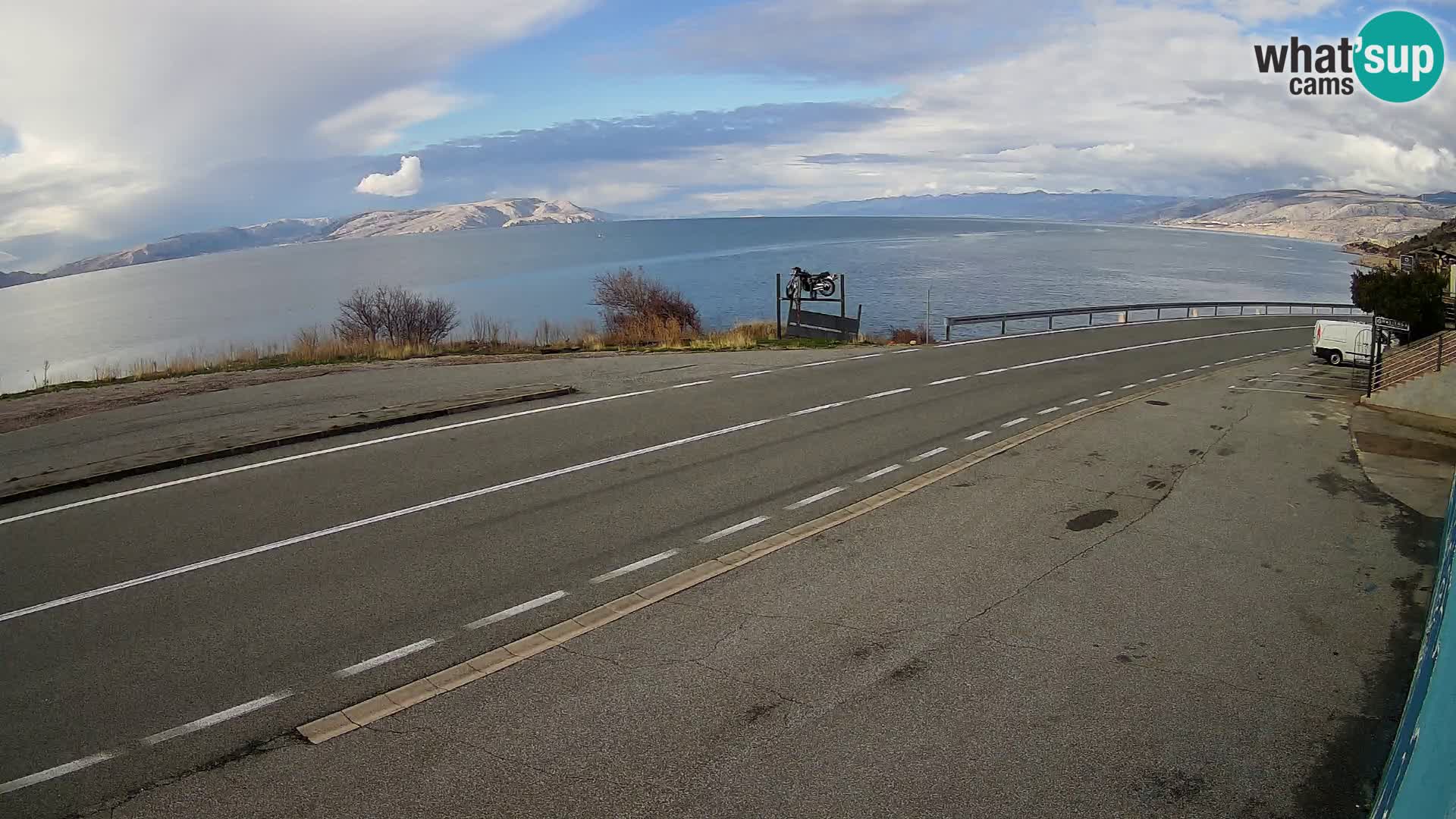 Webcam autoroute Adriatique D8 près de SENJ – vue sur l’île de KRK