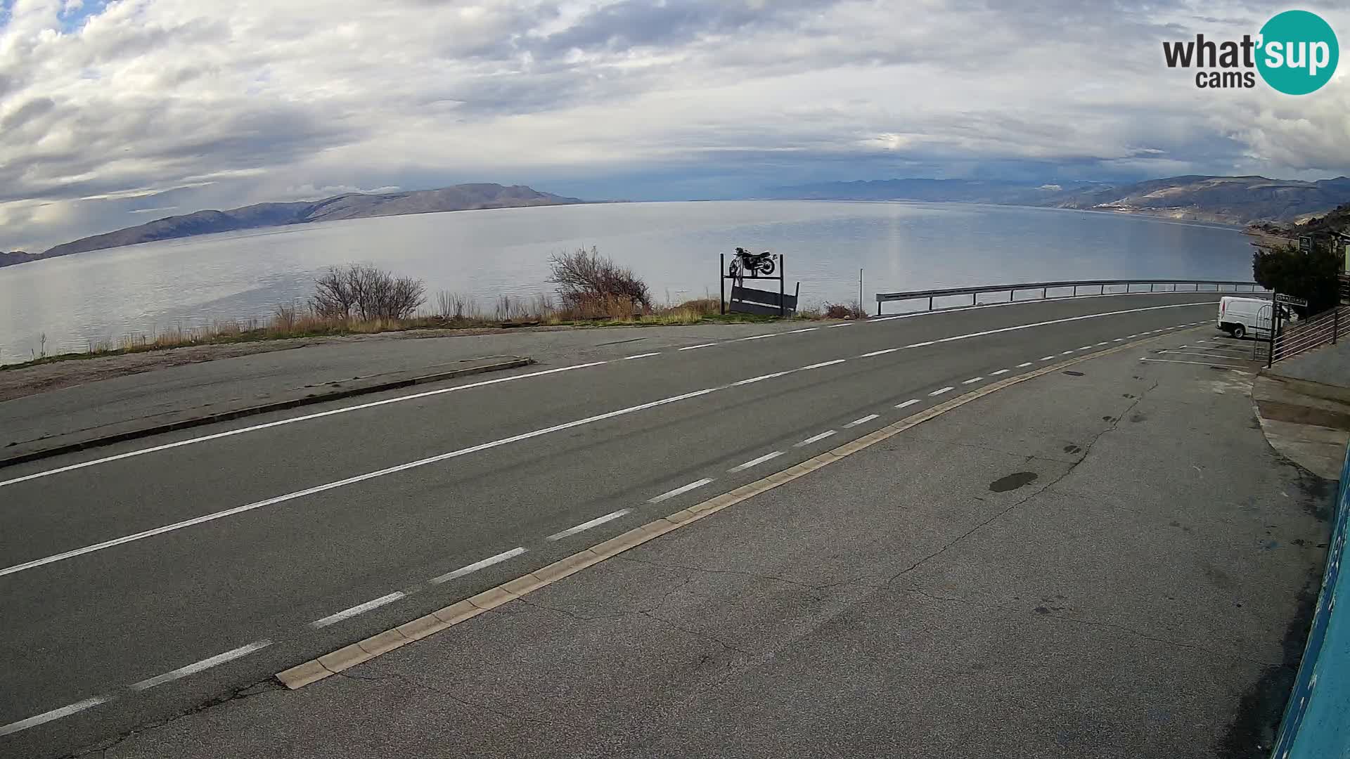 Webcam Adriatic highway D8 near SENJ – view to KRK island
