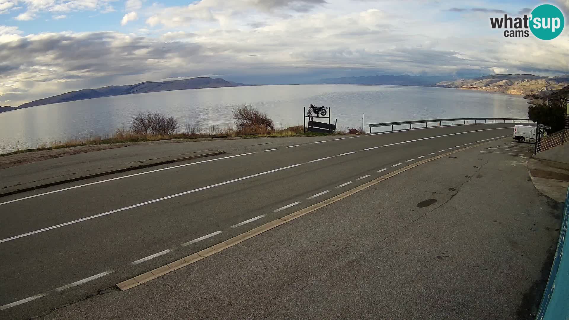 Webcam Adria-Autobahn D8 bei SENJ – Blick auf die Insel KRK