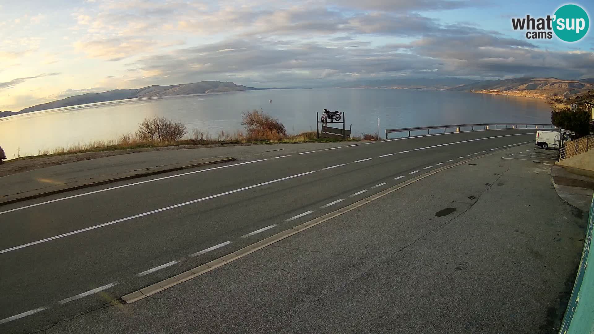 Webcam Adria-Autobahn D8 bei SENJ – Blick auf die Insel KRK