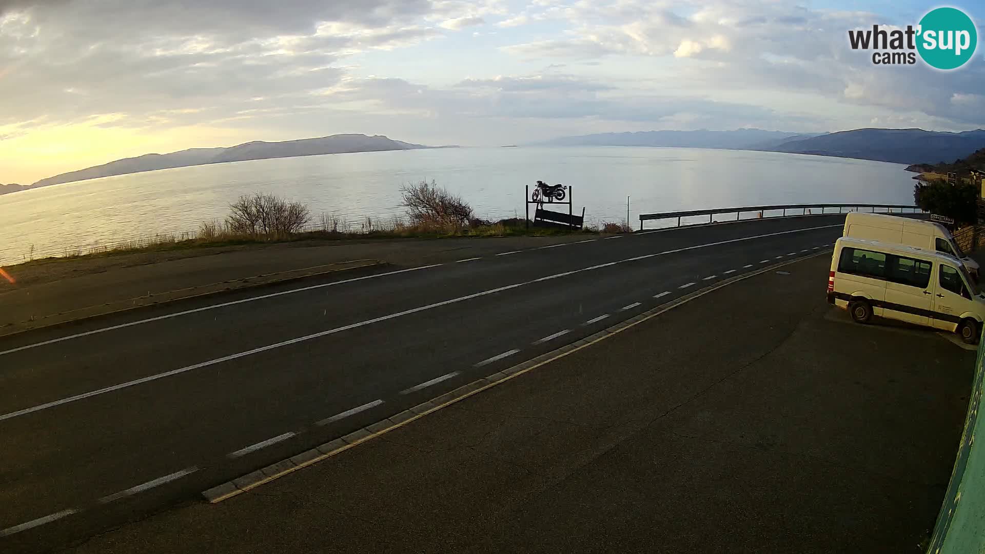 Webcam Adriatic highway D8 near SENJ – view to KRK island