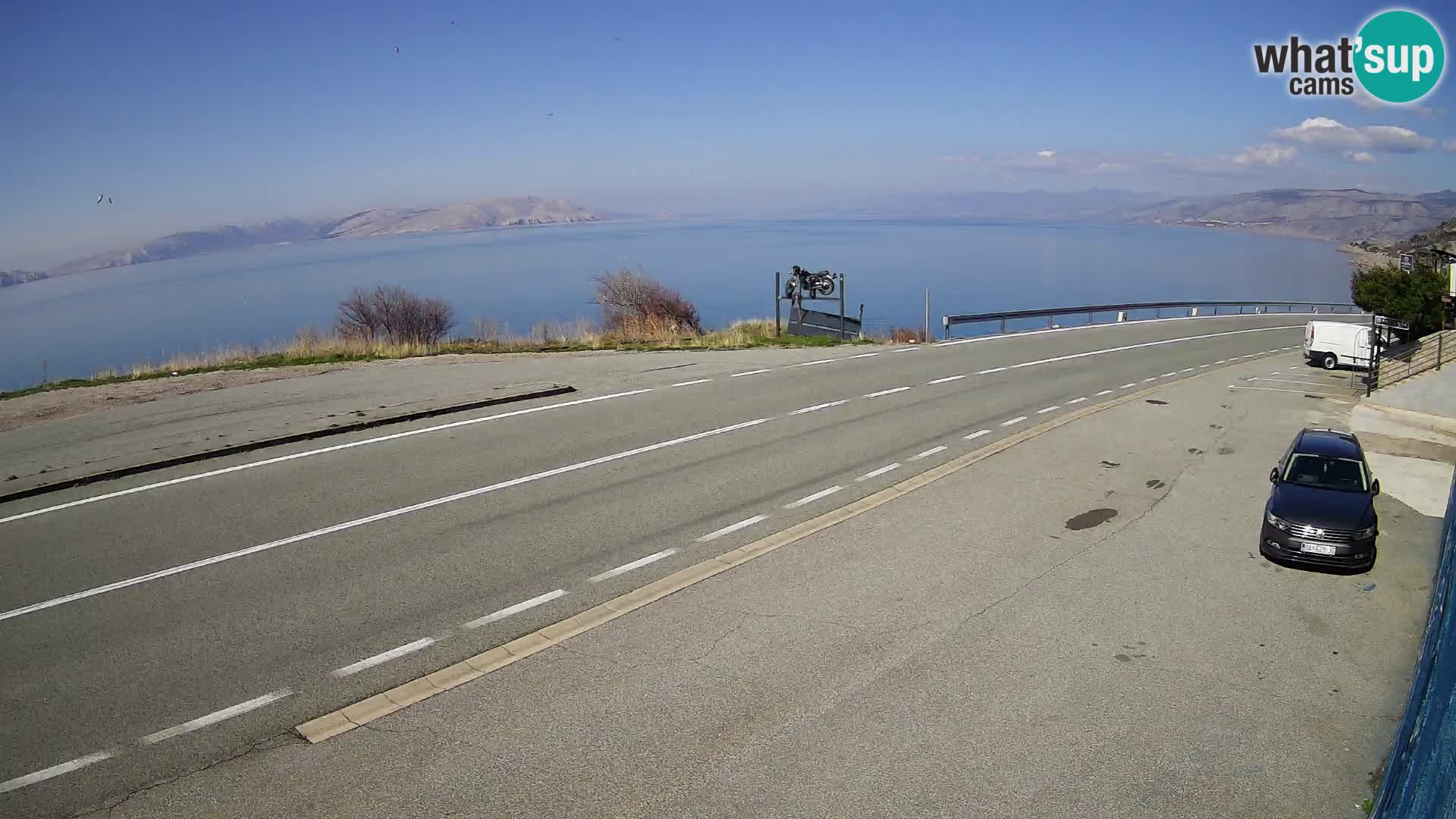 Webcam autoroute Adriatique D8 près de SENJ – vue sur l’île de KRK