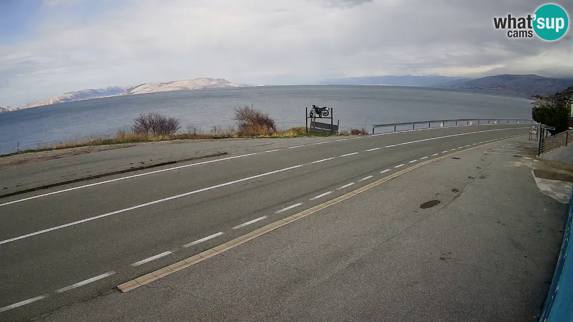 Webcam autoroute Adriatique D8 près de SENJ – vue sur l’île de KRK