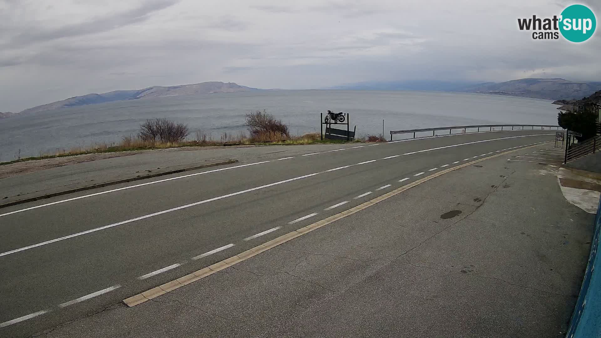 Webcam Adria-Autobahn D8 bei SENJ – Blick auf die Insel KRK