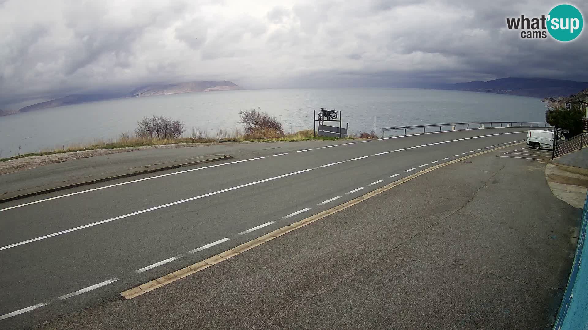 Webcam Adriatic highway D8 near SENJ – view to KRK island