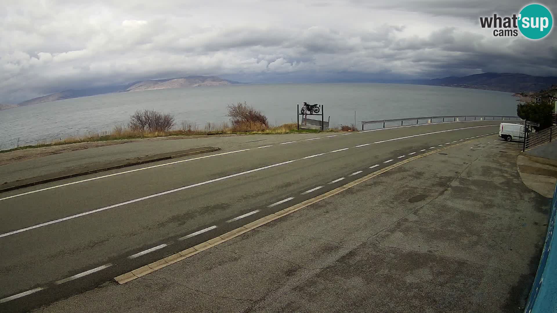 Webcam Adriatic highway D8 near SENJ – view to KRK island
