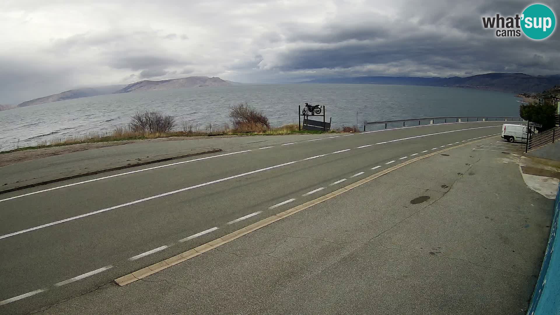 Webcam autoroute Adriatique D8 près de SENJ – vue sur l’île de KRK