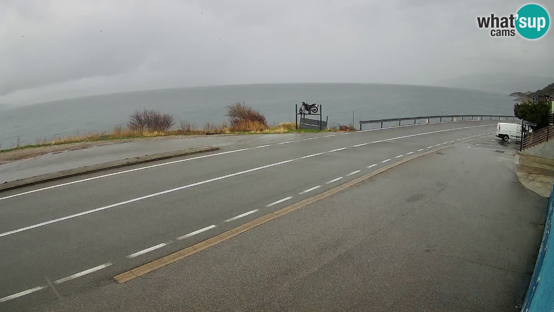 Webcam Adriatic highway D8 near SENJ – view to KRK island