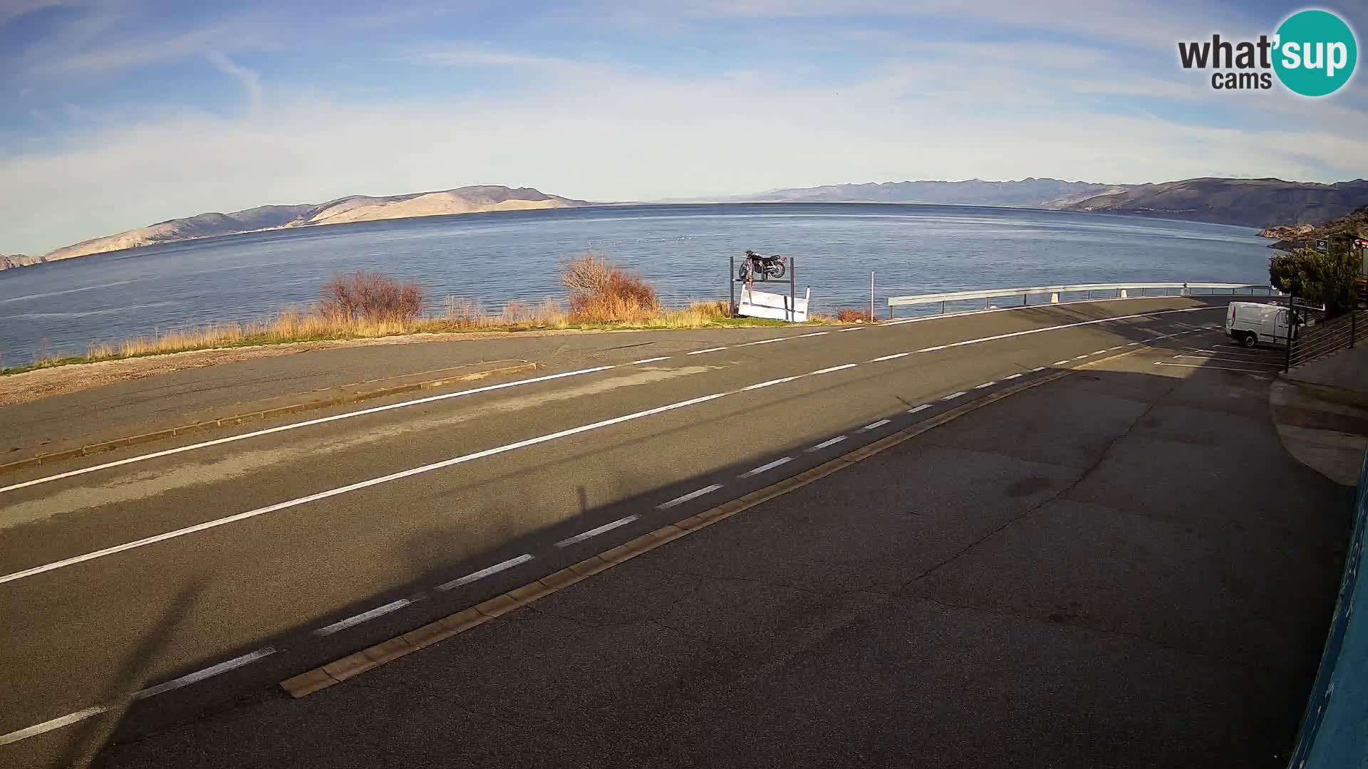 Webcam Adria-Autobahn D8 bei SENJ – Blick auf die Insel KRK