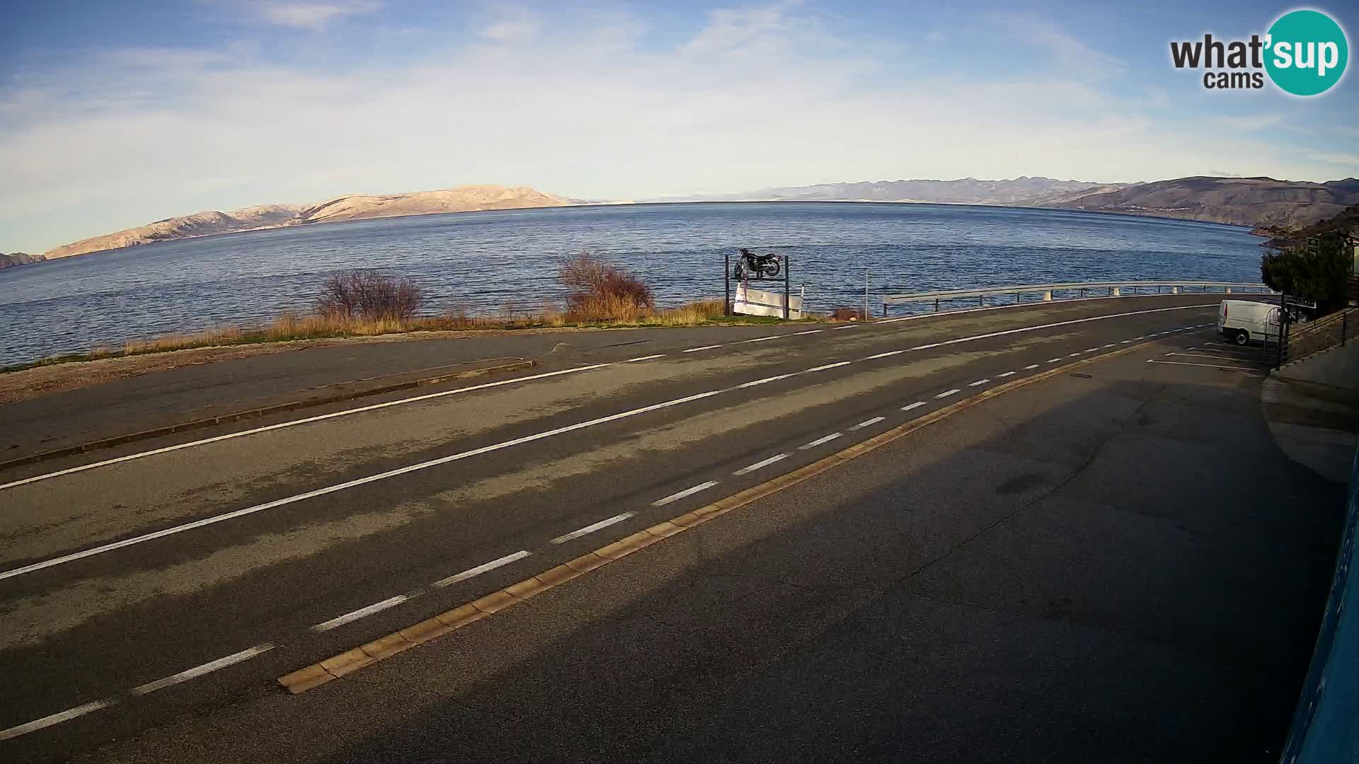 Webcam autoroute Adriatique D8 près de SENJ – vue sur l’île de KRK