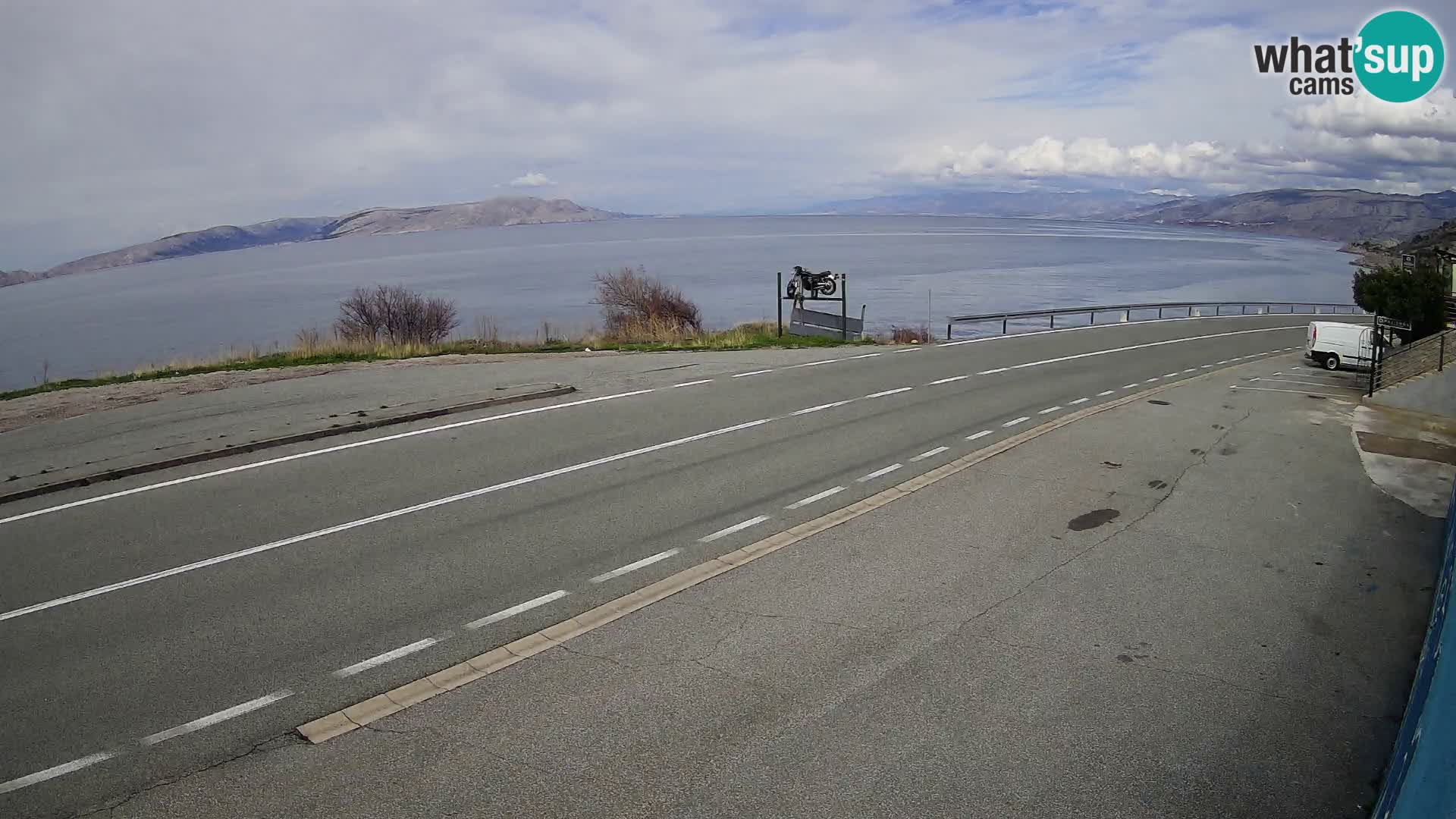 Webcam Adria-Autobahn D8 bei SENJ – Blick auf die Insel KRK