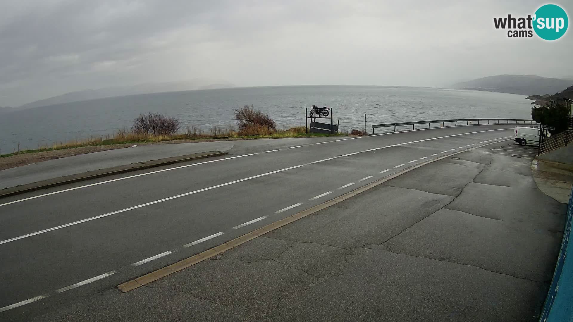 Webcam Adria-Autobahn D8 bei SENJ – Blick auf die Insel KRK