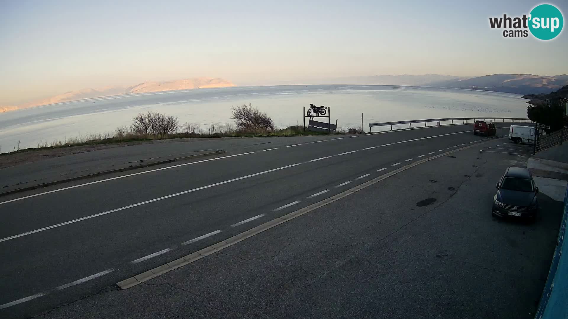 Webcam Adriatic highway D8 near SENJ – view to KRK island