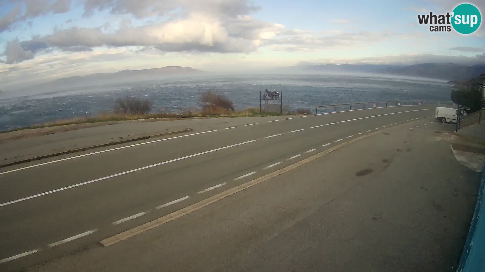 Webcam Adriatic highway D8 near SENJ – view to KRK island