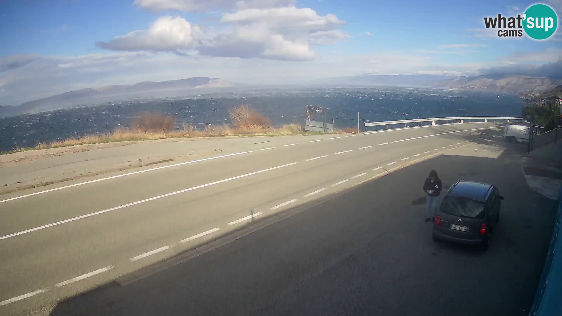 Webcam Adriatic highway D8 near SENJ – view to KRK island