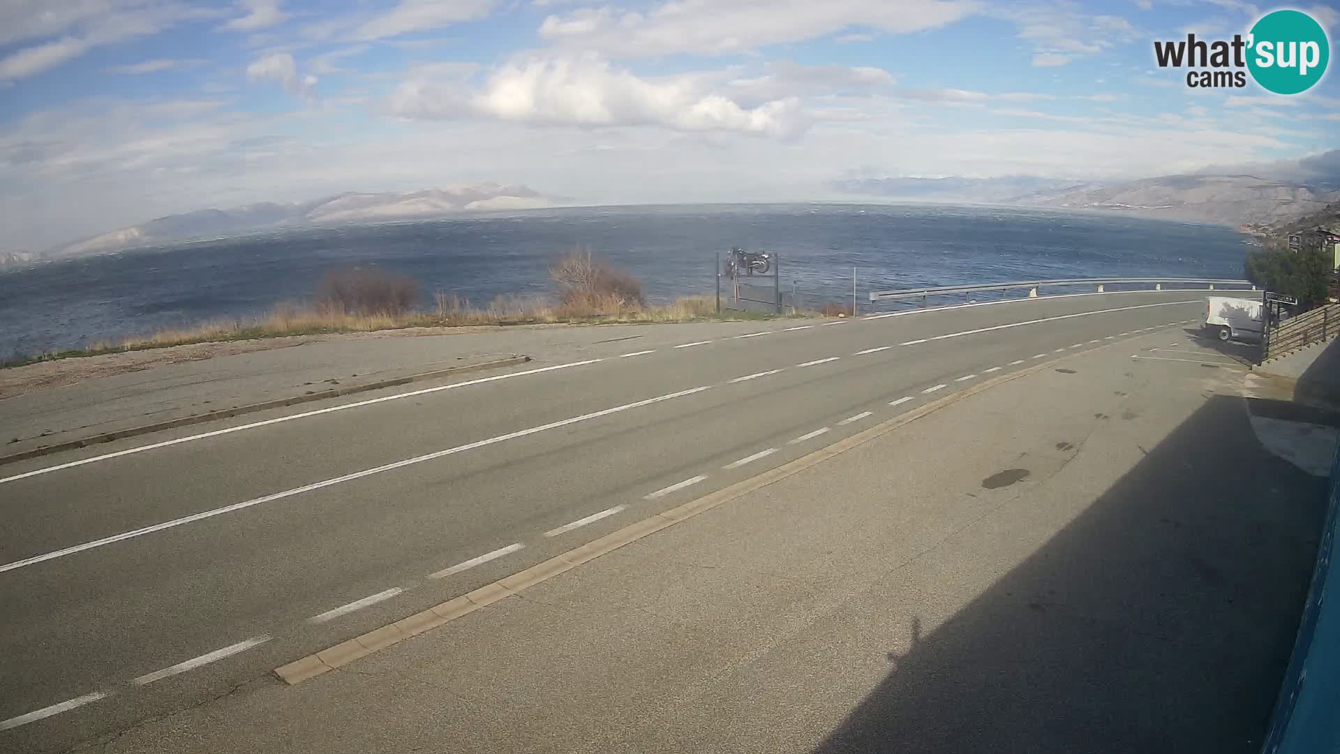 Webcam Adriatic highway D8 near SENJ – view to KRK island