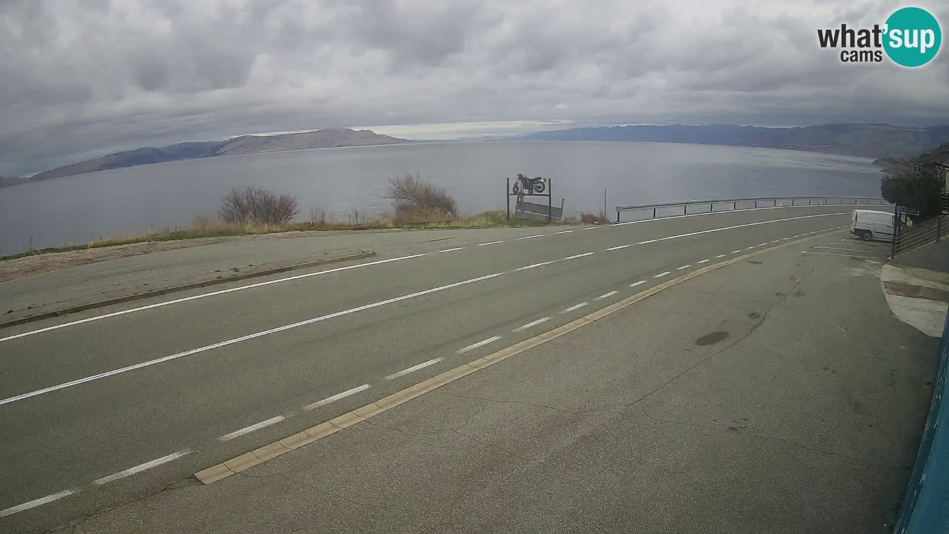 Webcam Adriatic highway D8 near SENJ – view to KRK island