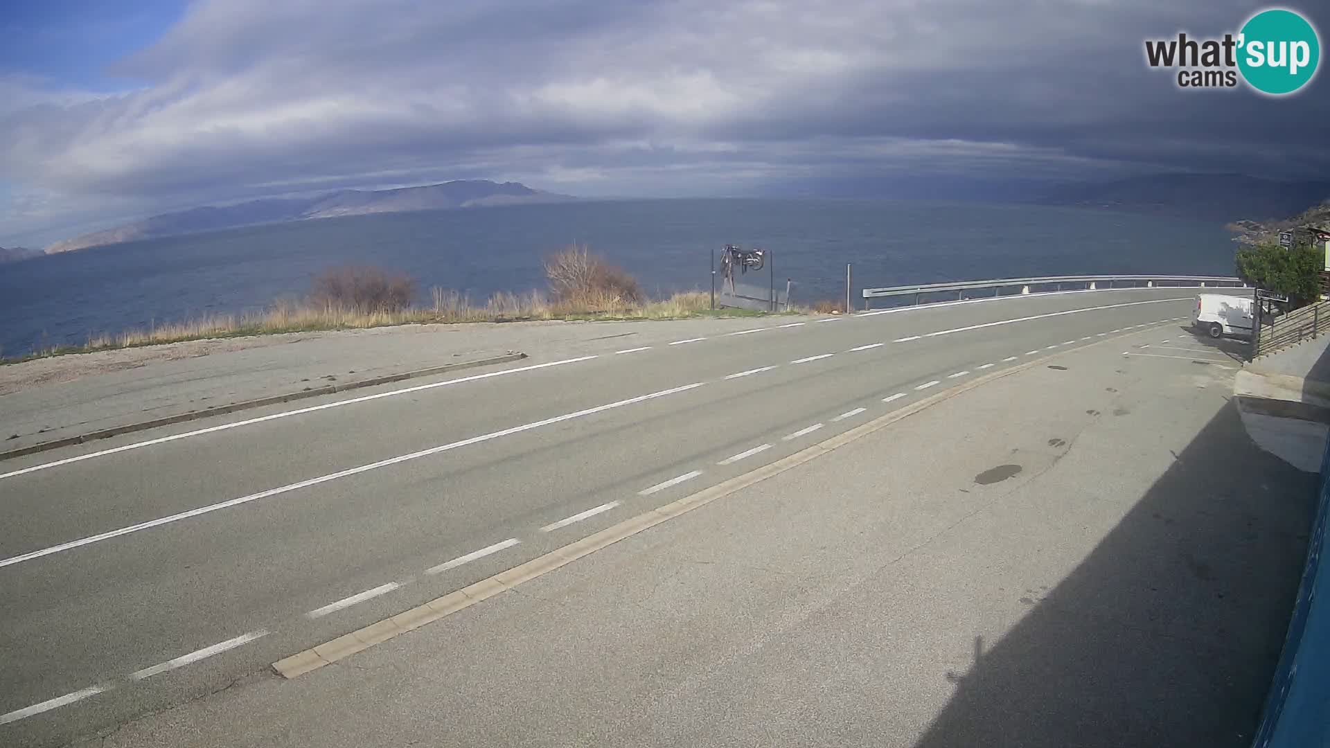 Webcam Adriatic highway D8 near SENJ – view to KRK island