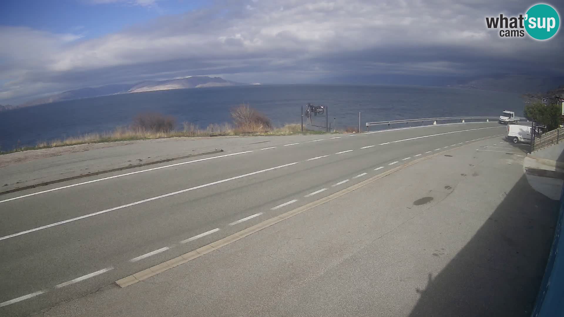 Webcam Adria-Autobahn D8 bei SENJ – Blick auf die Insel KRK