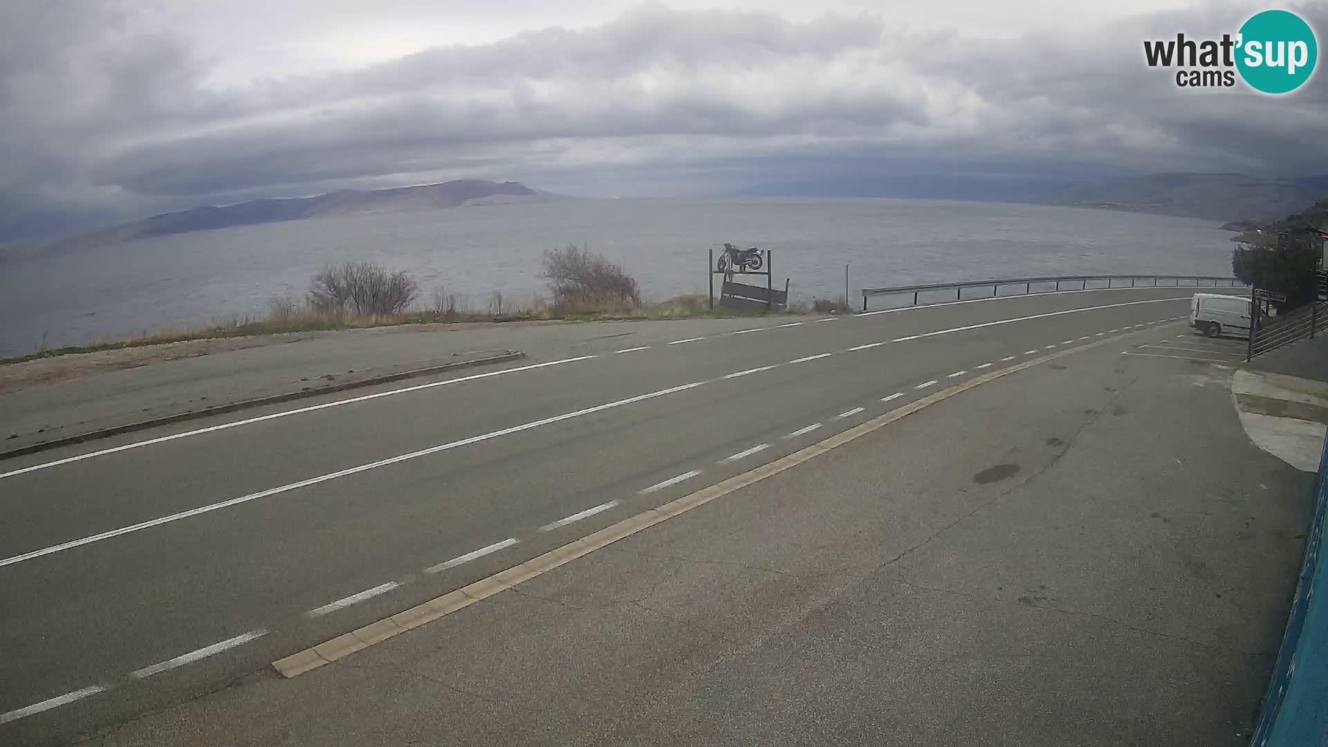 Webcam Adriatic highway D8 near SENJ – view to KRK island