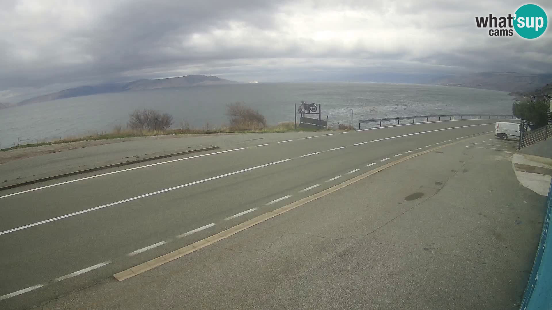 Webcam Adria-Autobahn D8 bei SENJ – Blick auf die Insel KRK