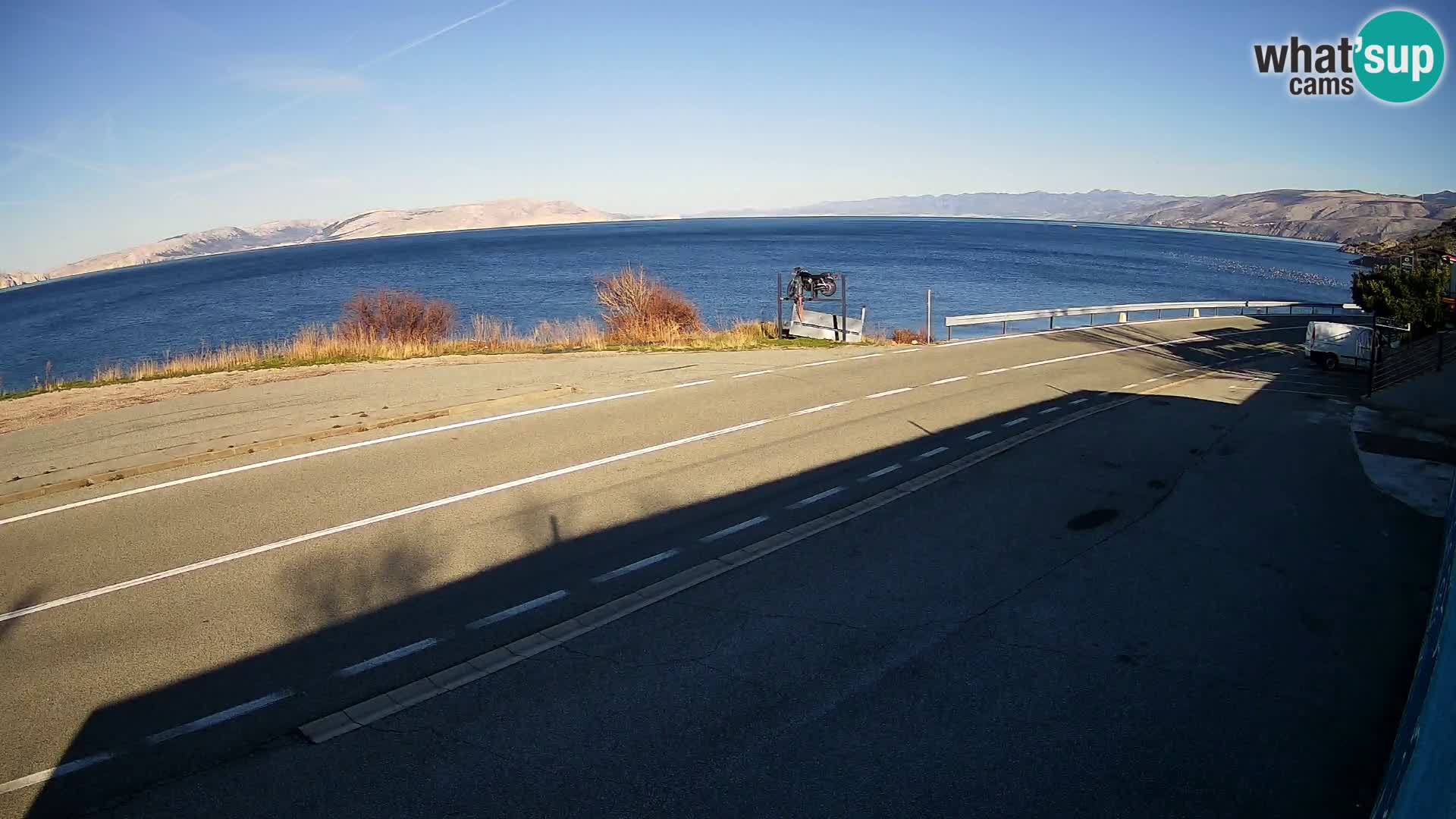 Webcam autoroute Adriatique D8 près de SENJ – vue sur l’île de KRK