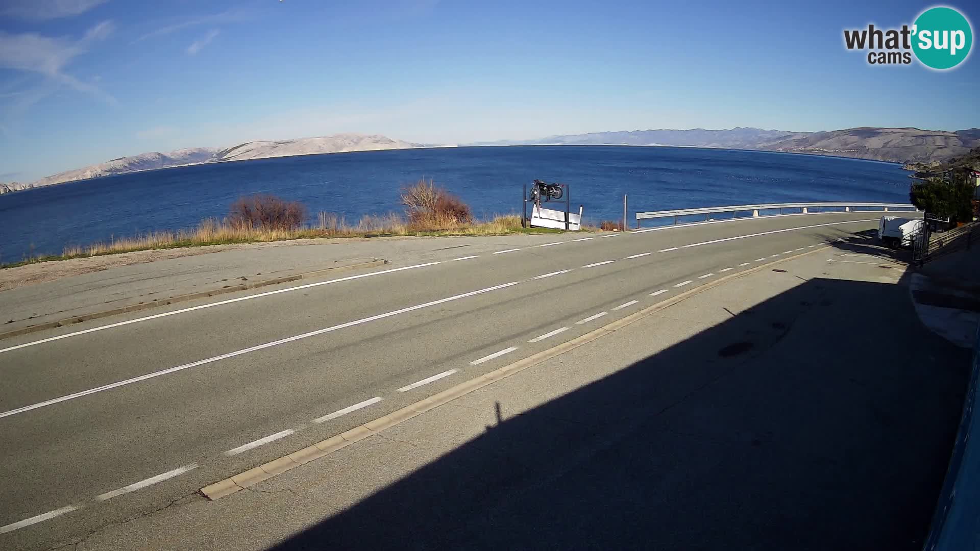 Webcam autoroute Adriatique D8 près de SENJ – vue sur l’île de KRK