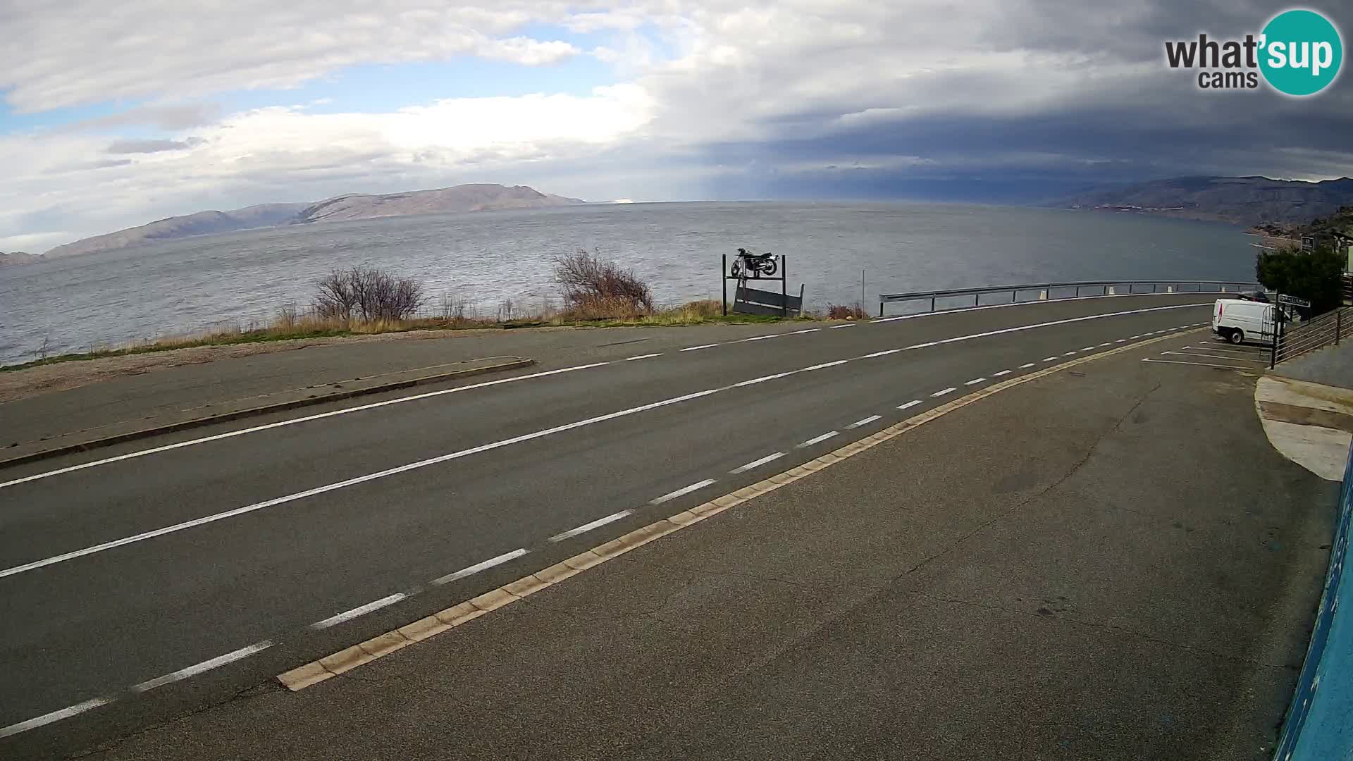 Webcam Adria-Autobahn D8 bei SENJ – Blick auf die Insel KRK