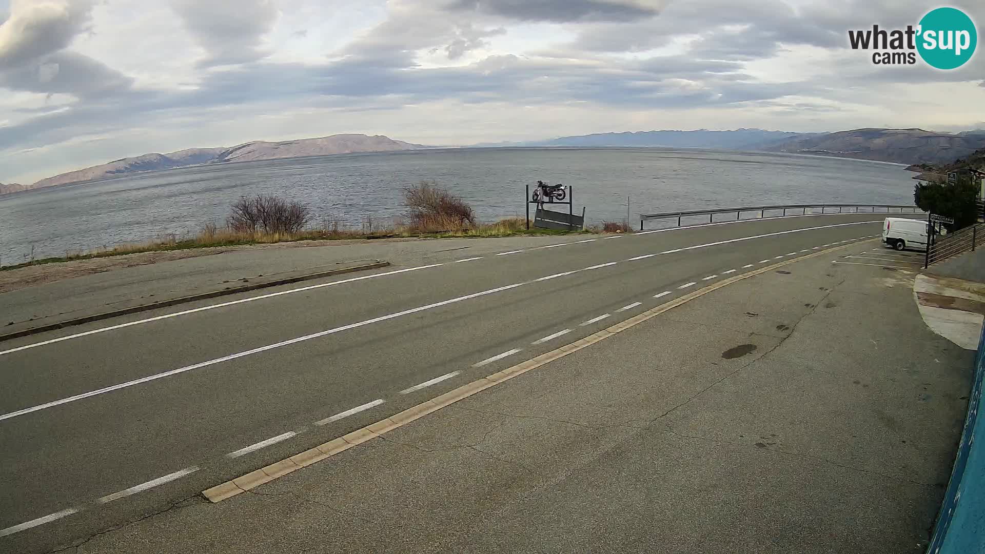 Webcam Adriatic highway D8 near SENJ – view to KRK island