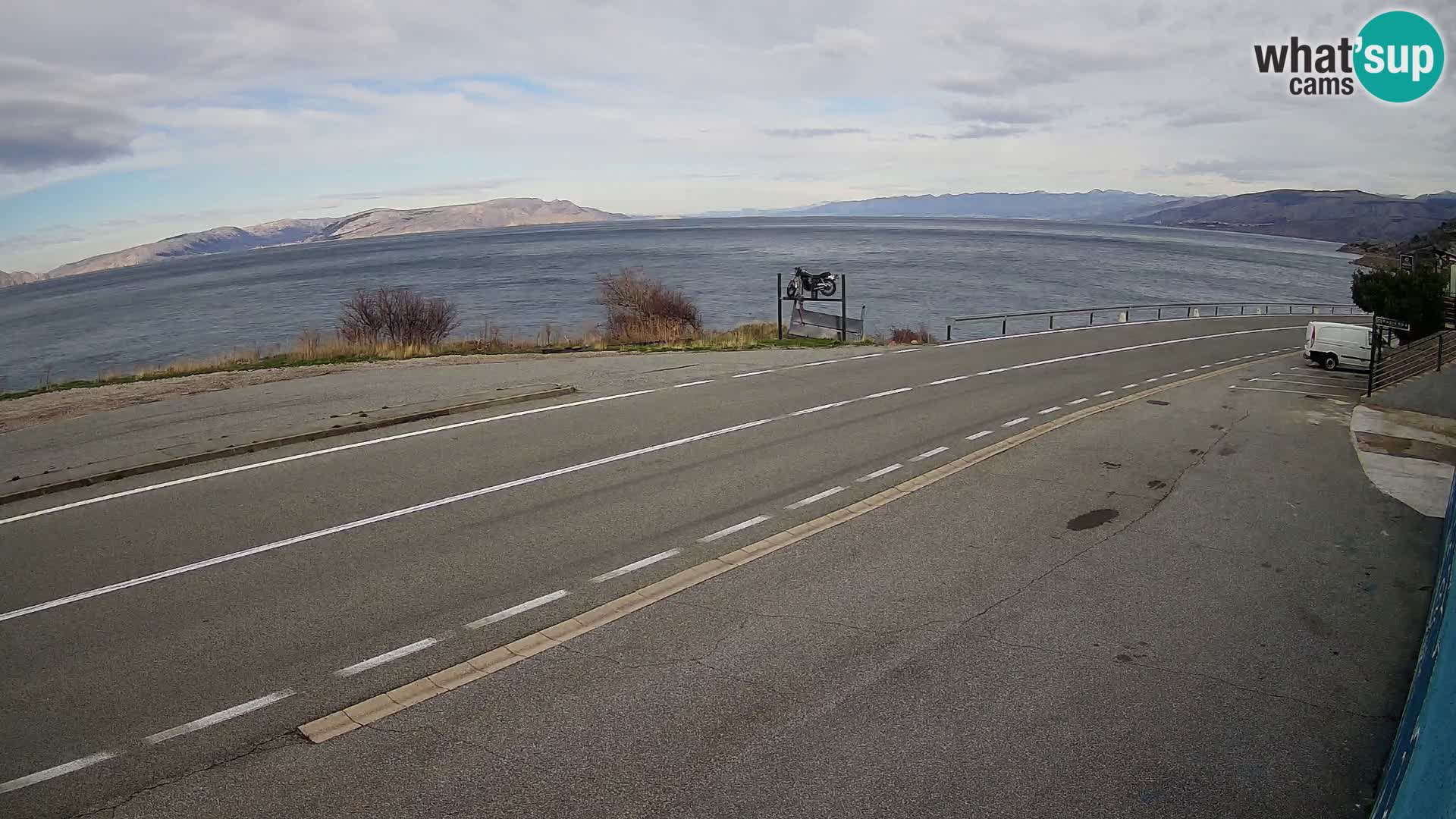 Webcam Adria-Autobahn D8 bei SENJ – Blick auf die Insel KRK