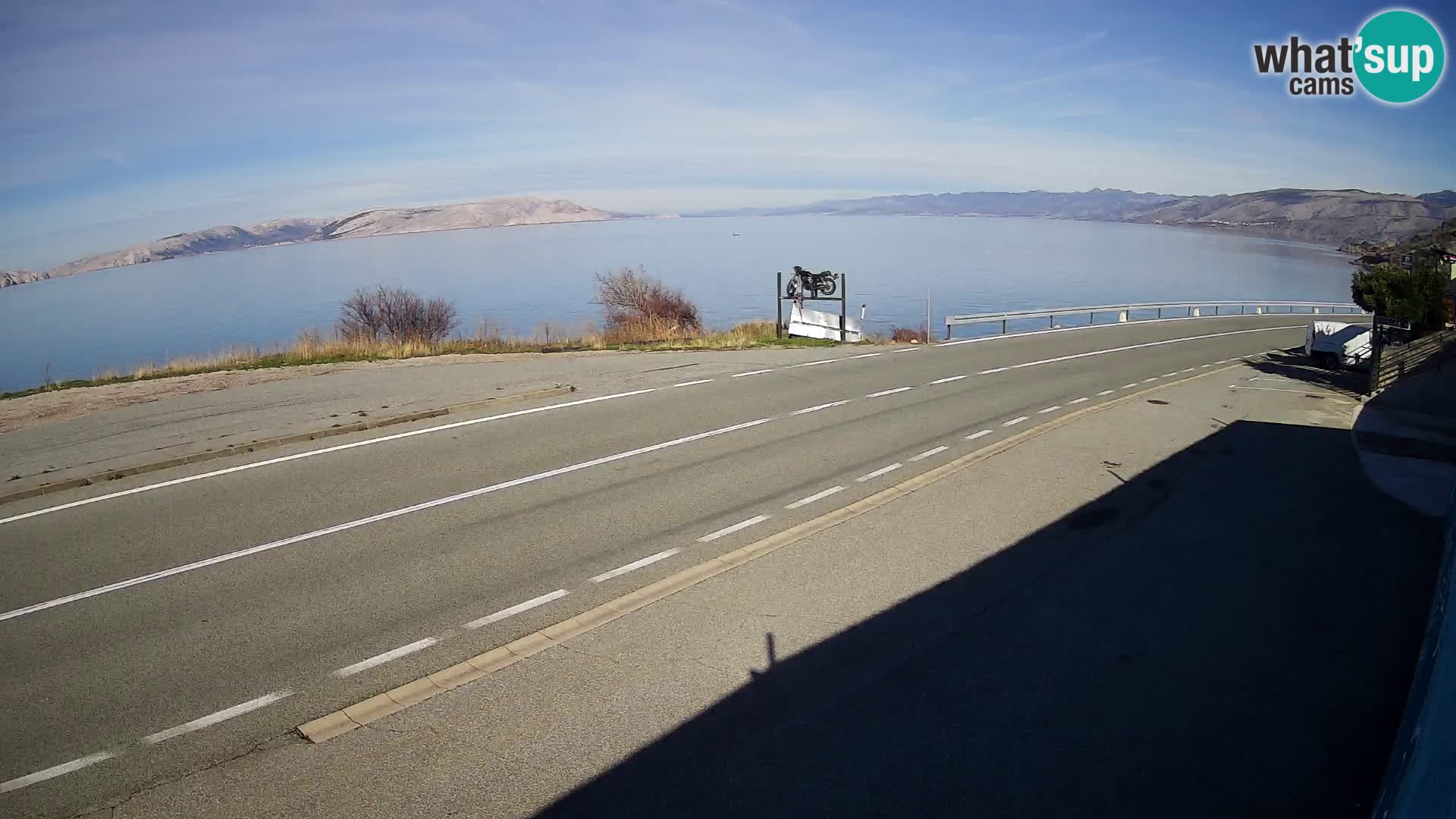 Webcam autoroute Adriatique D8 près de SENJ – vue sur l&rsquo;île de KRK