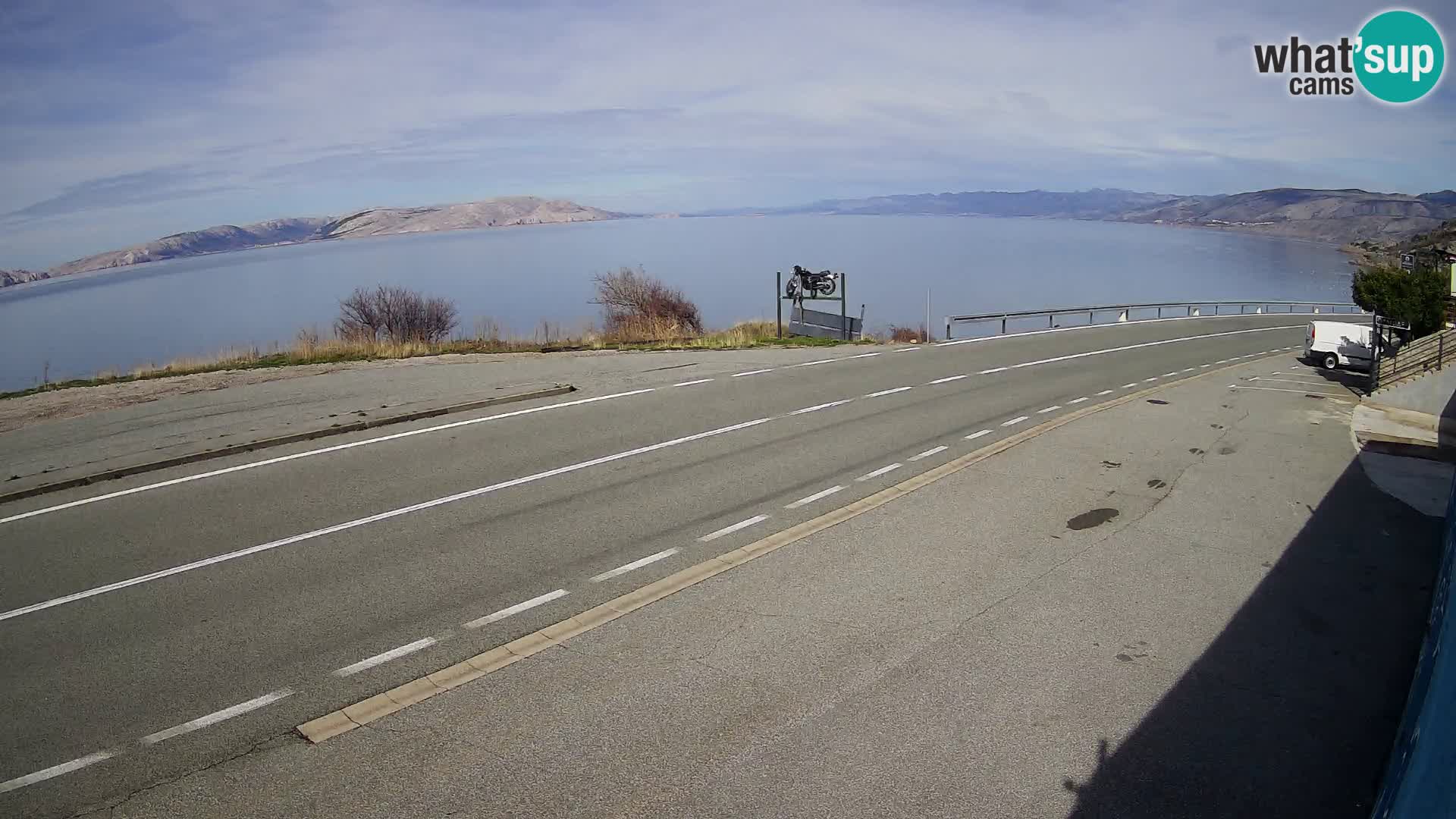 Webcam Adriatic highway D8 near SENJ – view to KRK island