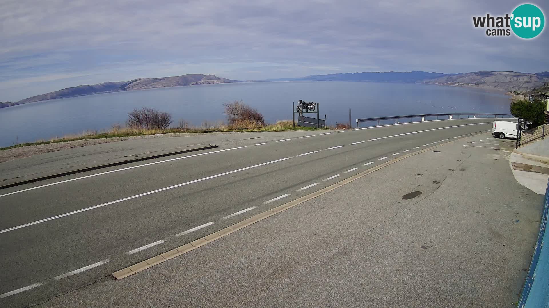 Webcam autopista adriática D8 cerca de SENJ – vista de la isla de KRK