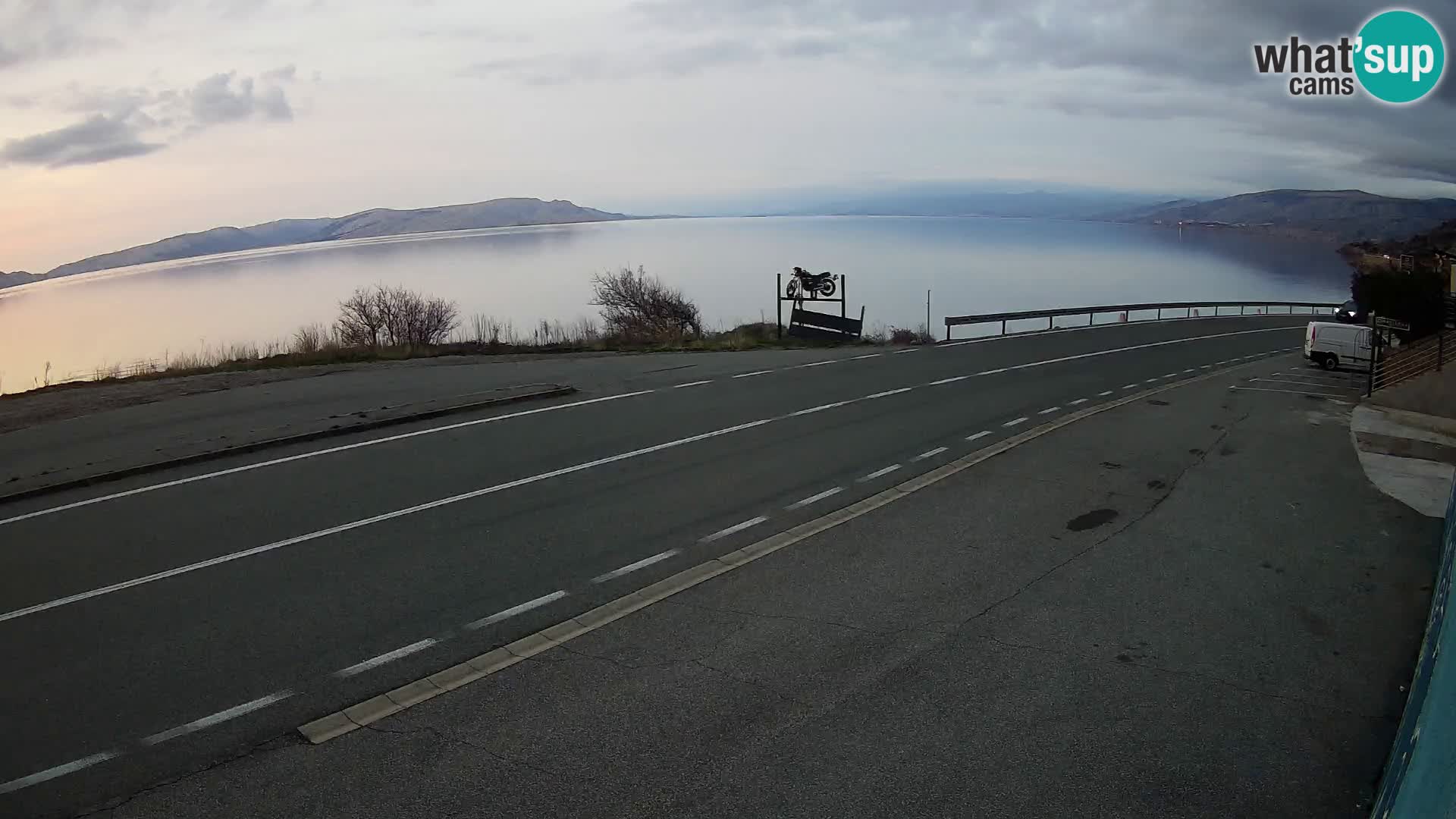 Webcam Adriatic highway D8 near SENJ – view to KRK island