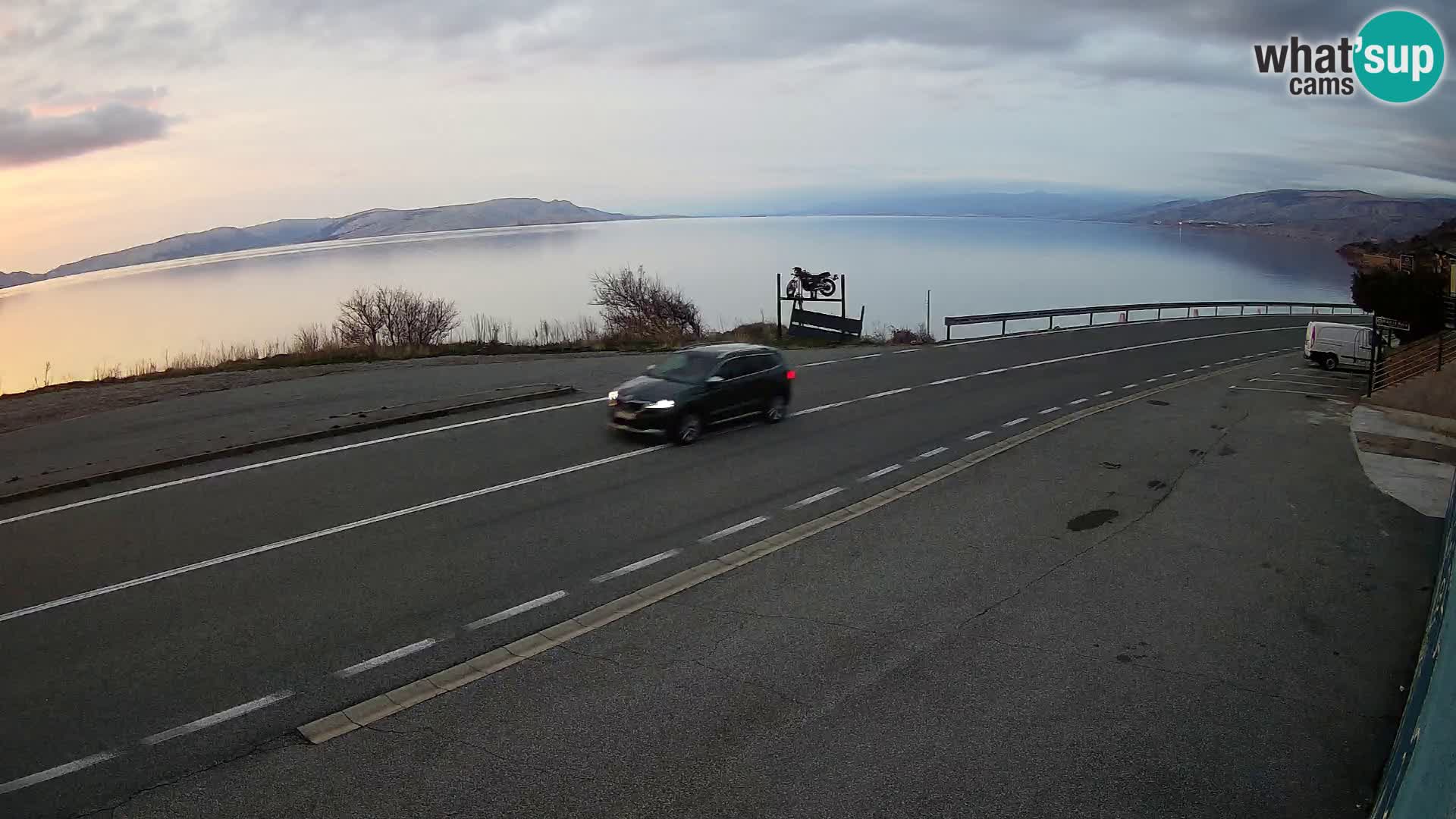 Webcam Adriatic highway D8 near SENJ – view to KRK island