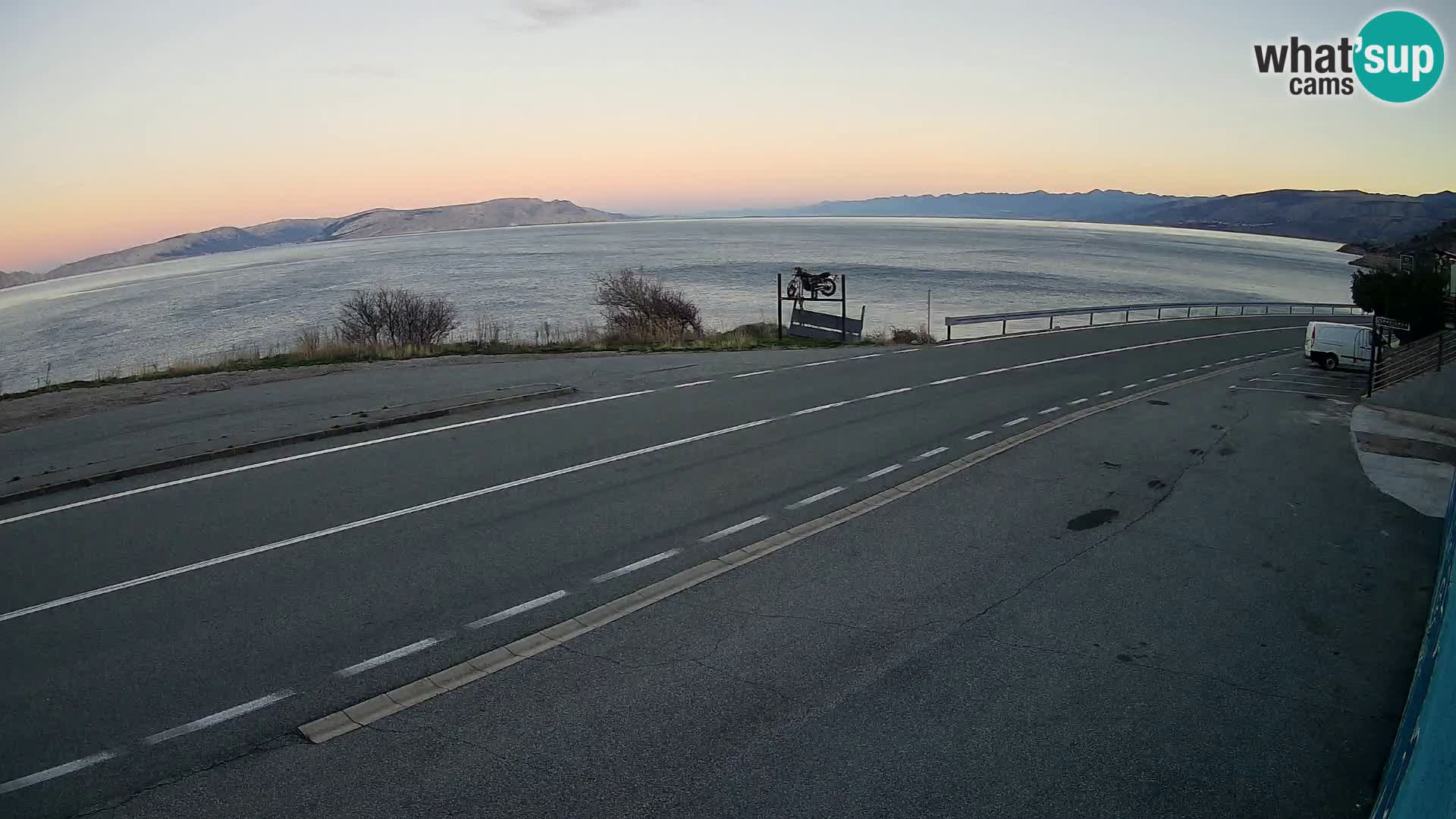 Webcam Adriatic highway D8 near SENJ – view to KRK island