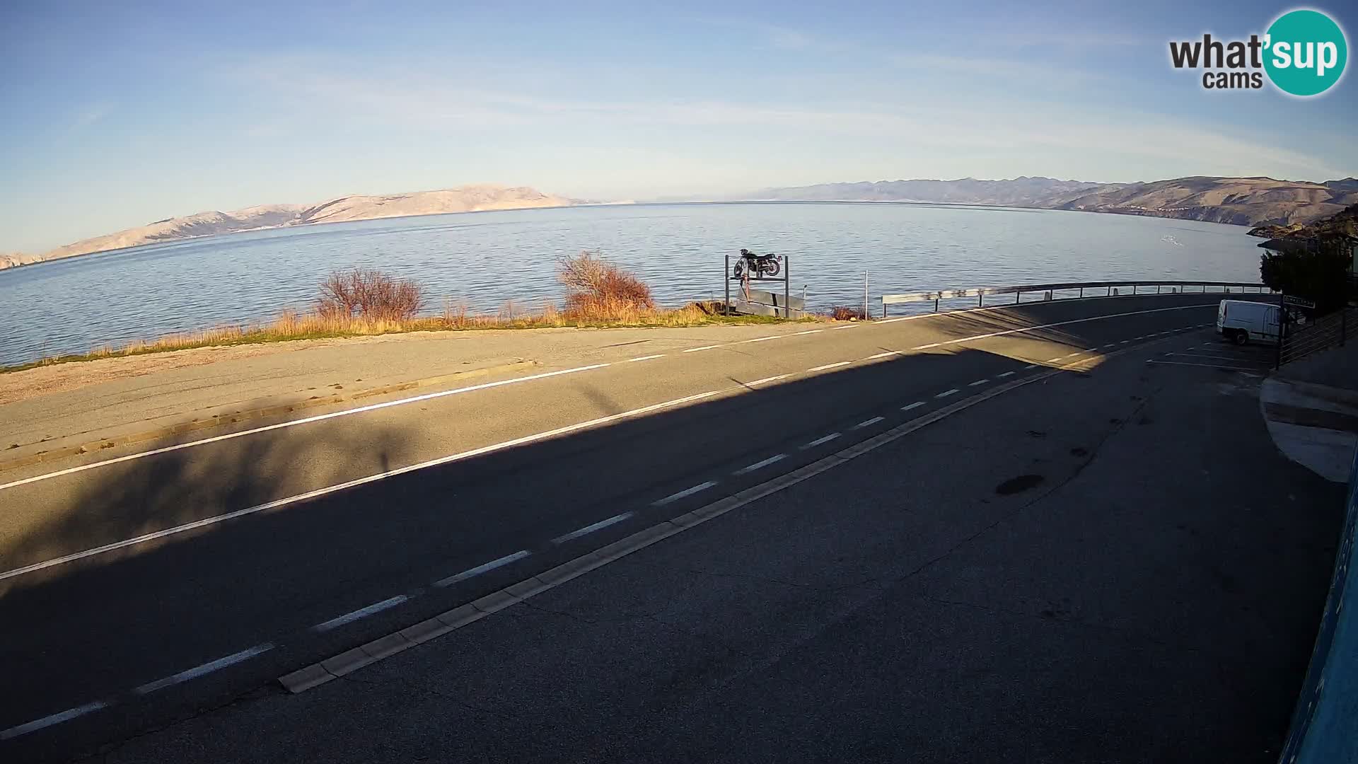 Webcam autoroute Adriatique D8 près de SENJ – vue sur l’île de KRK