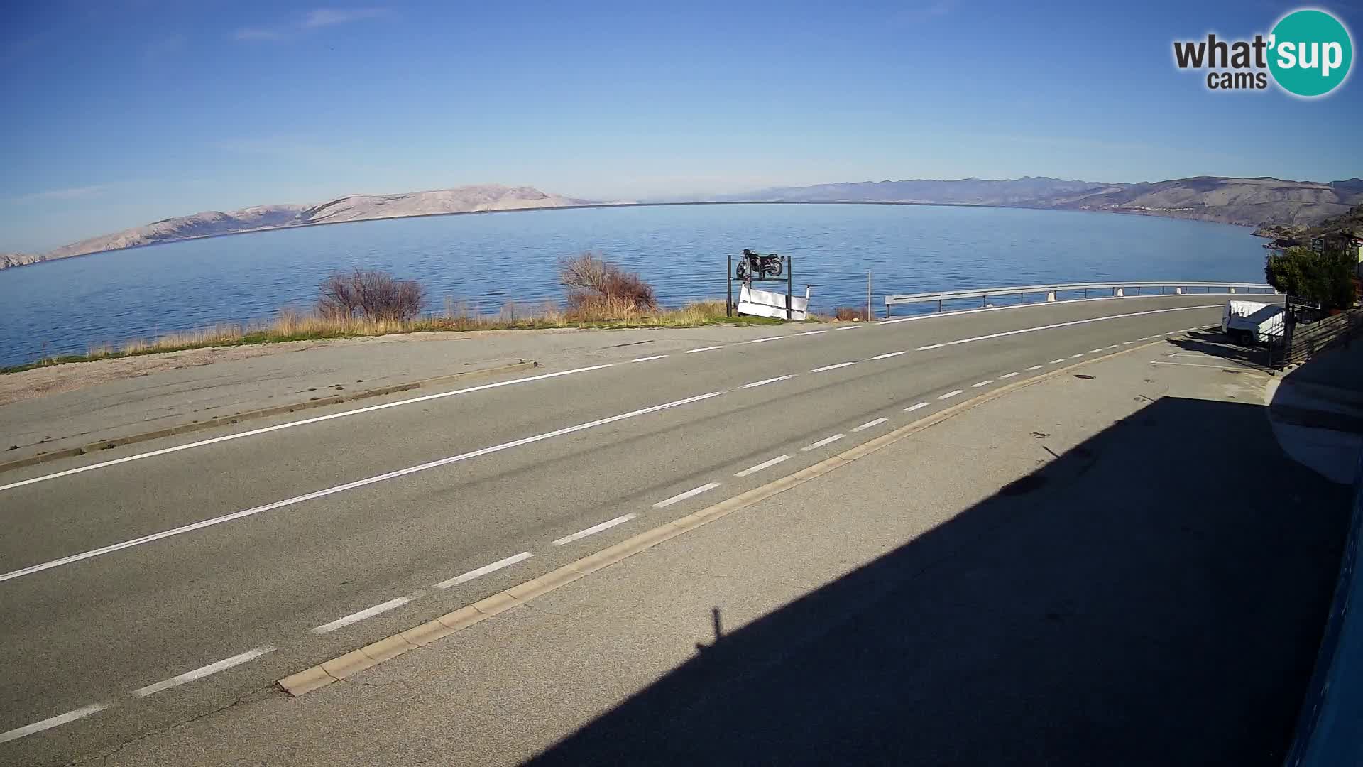 Webcam autoroute Adriatique D8 près de SENJ – vue sur l’île de KRK