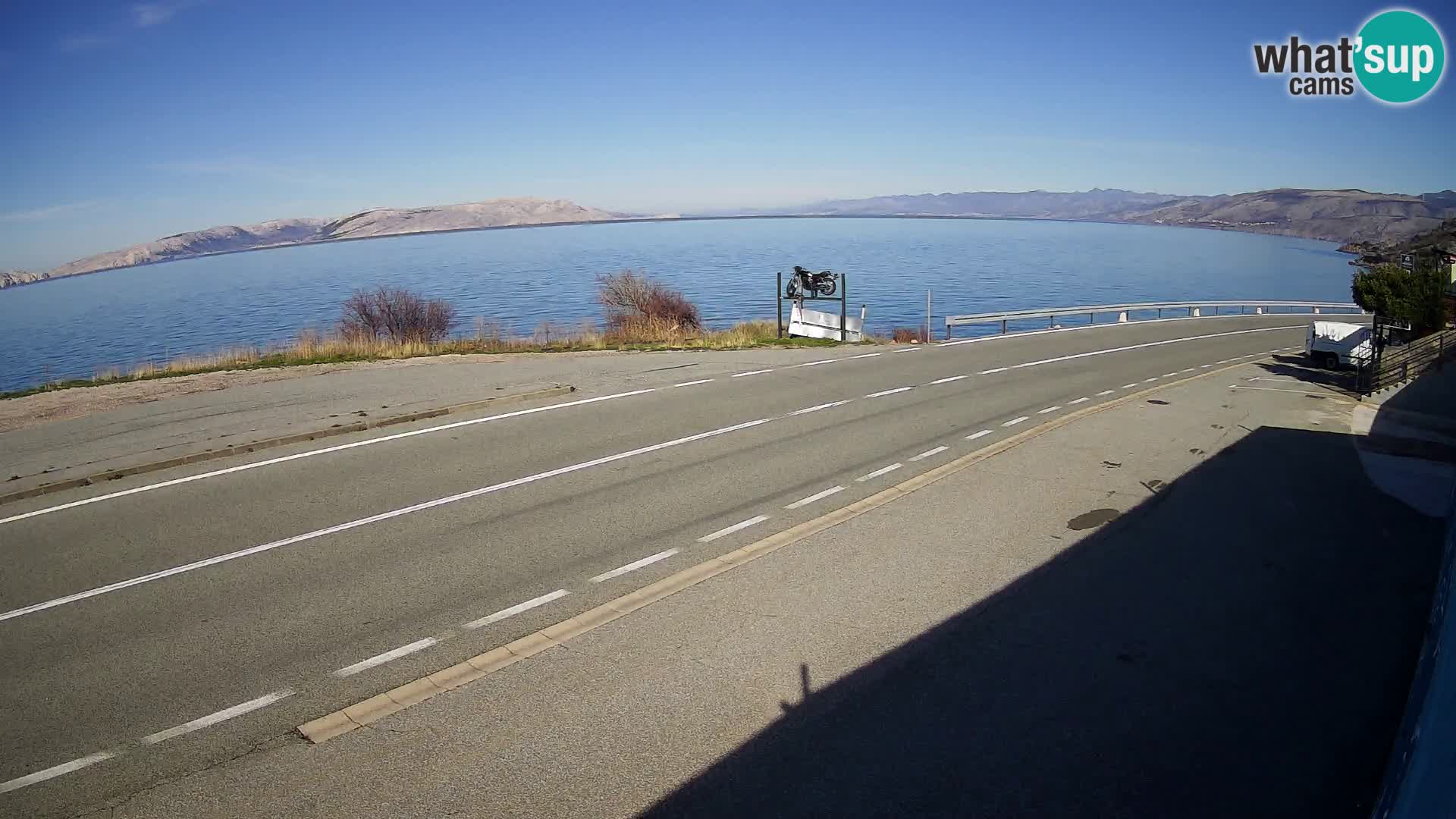 Webcam Adria-Autobahn D8 bei SENJ – Blick auf die Insel KRK