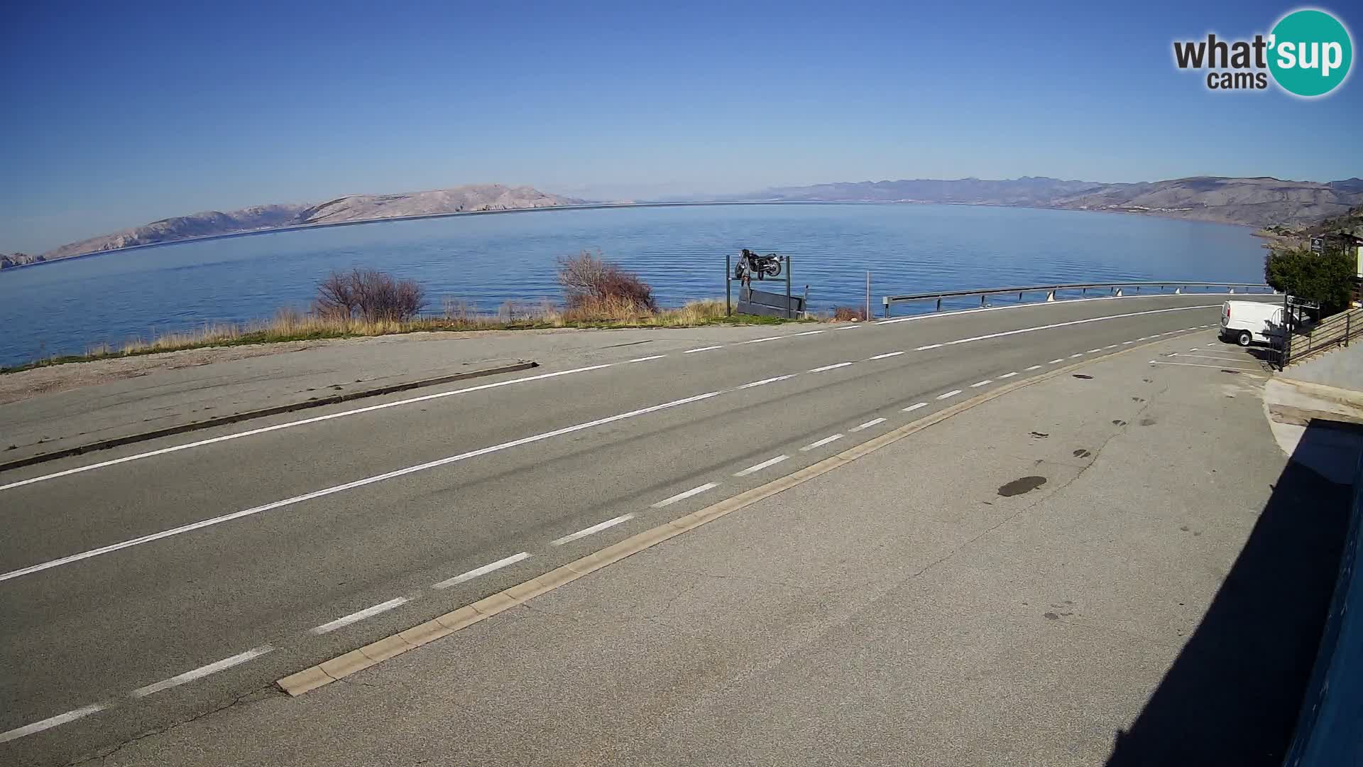 Webcam autoroute Adriatique D8 près de SENJ – vue sur l’île de KRK