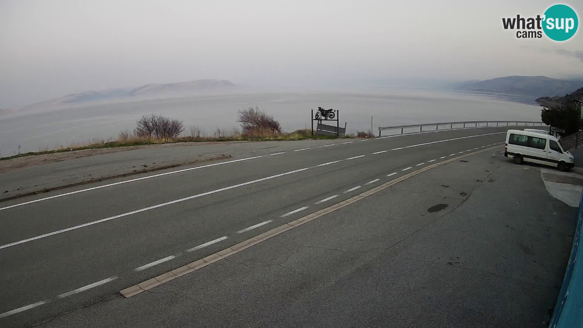 Webcam Adriatic highway D8 near SENJ – view to KRK island