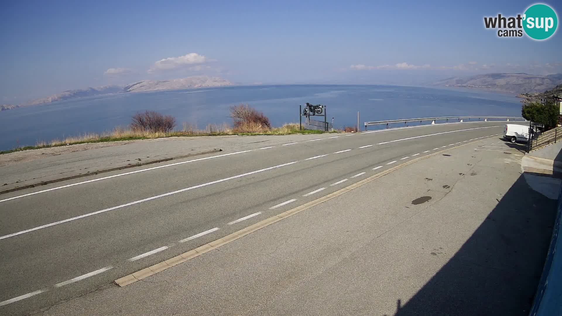Webcam autoroute Adriatique D8 près de SENJ – vue sur l’île de KRK