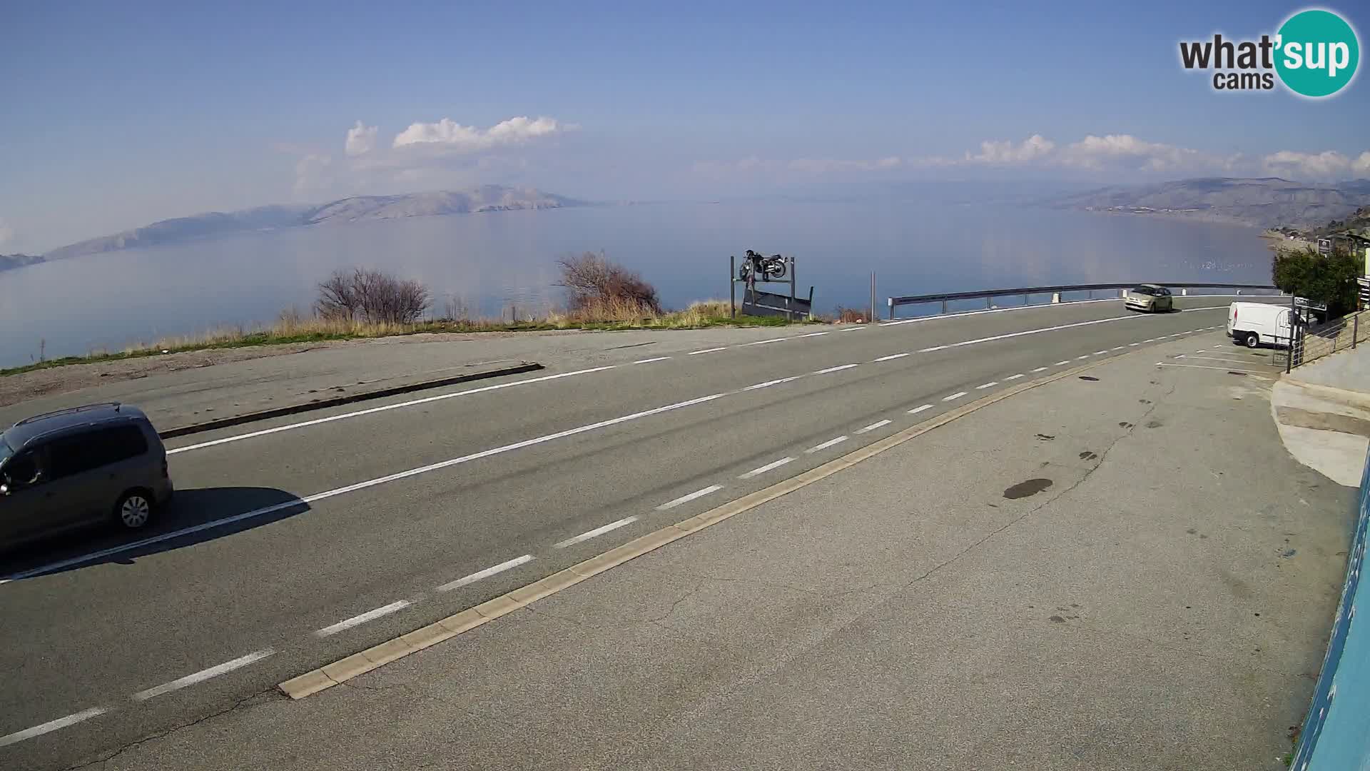 Webcam Adria-Autobahn D8 bei SENJ – Blick auf die Insel KRK