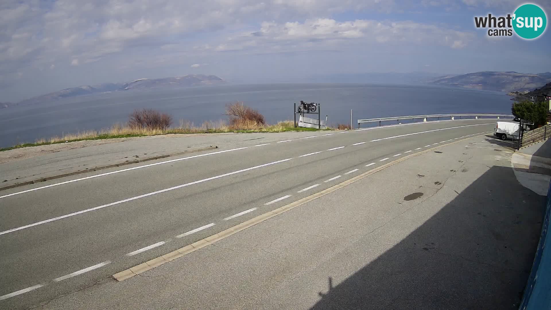 Webcam Adria-Autobahn D8 bei SENJ – Blick auf die Insel KRK